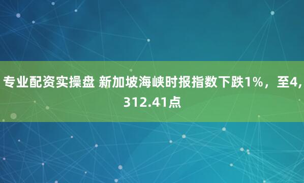 专业配资实操盘 新加坡海峡时报指数下跌1%，至4,312.41点